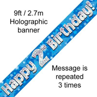 Oaktree Banner Age 2 Blue Holographic 9ft