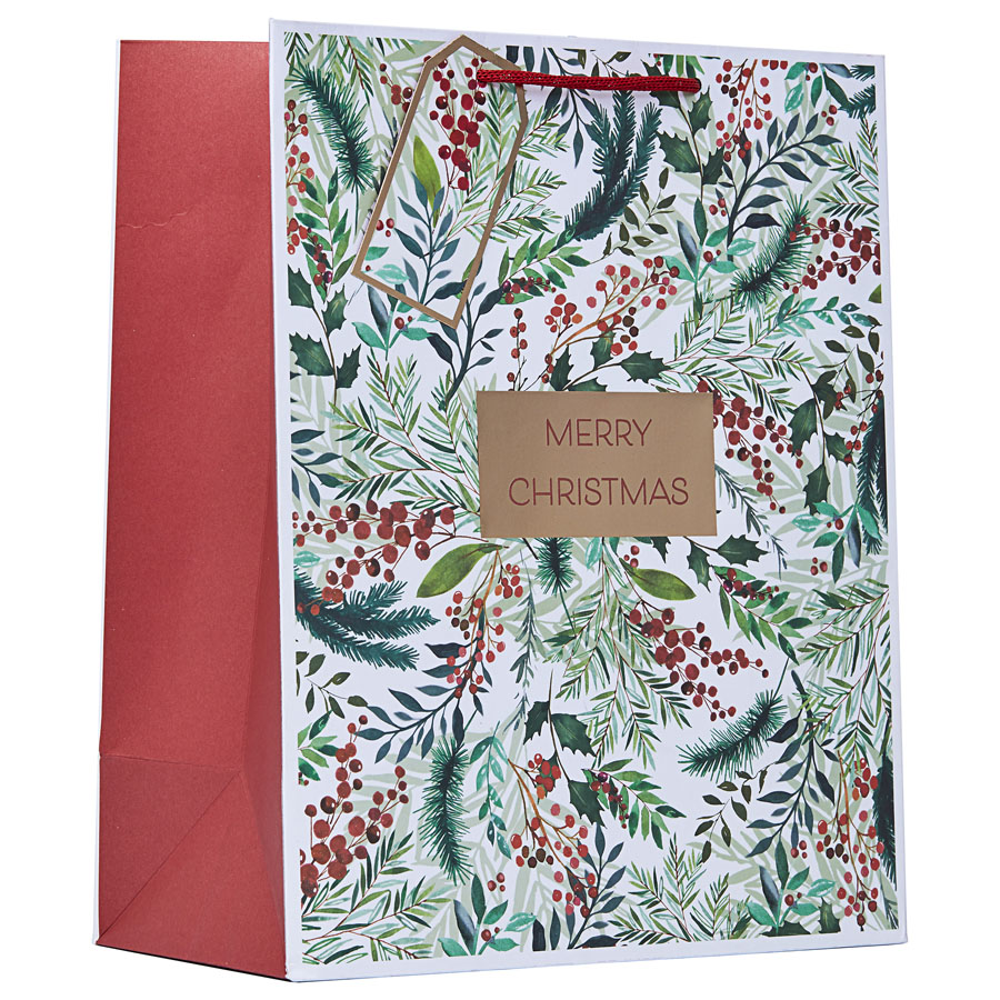 Partisan 6 Pack Gift Bag Festive Foliage Large