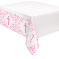 Unique Tablecover Pink Holy Cross 54x84