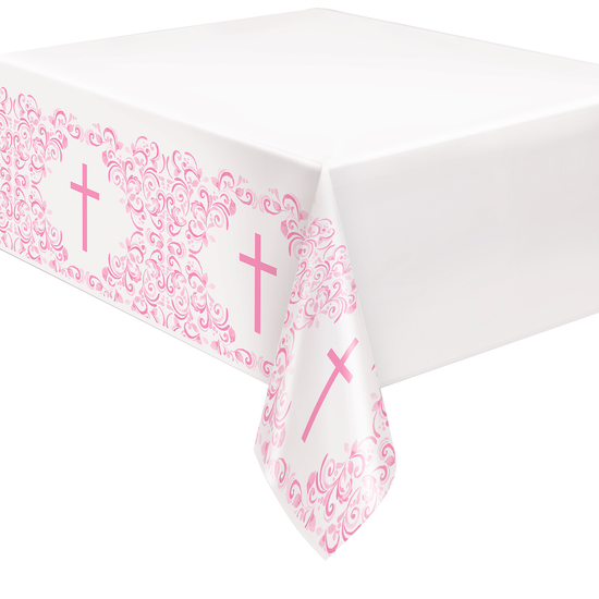 Unique Tablecover Pink Holy Cross 54x84