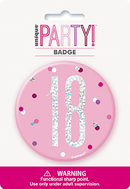 Unique Badge Pink Glitz Age 18 3