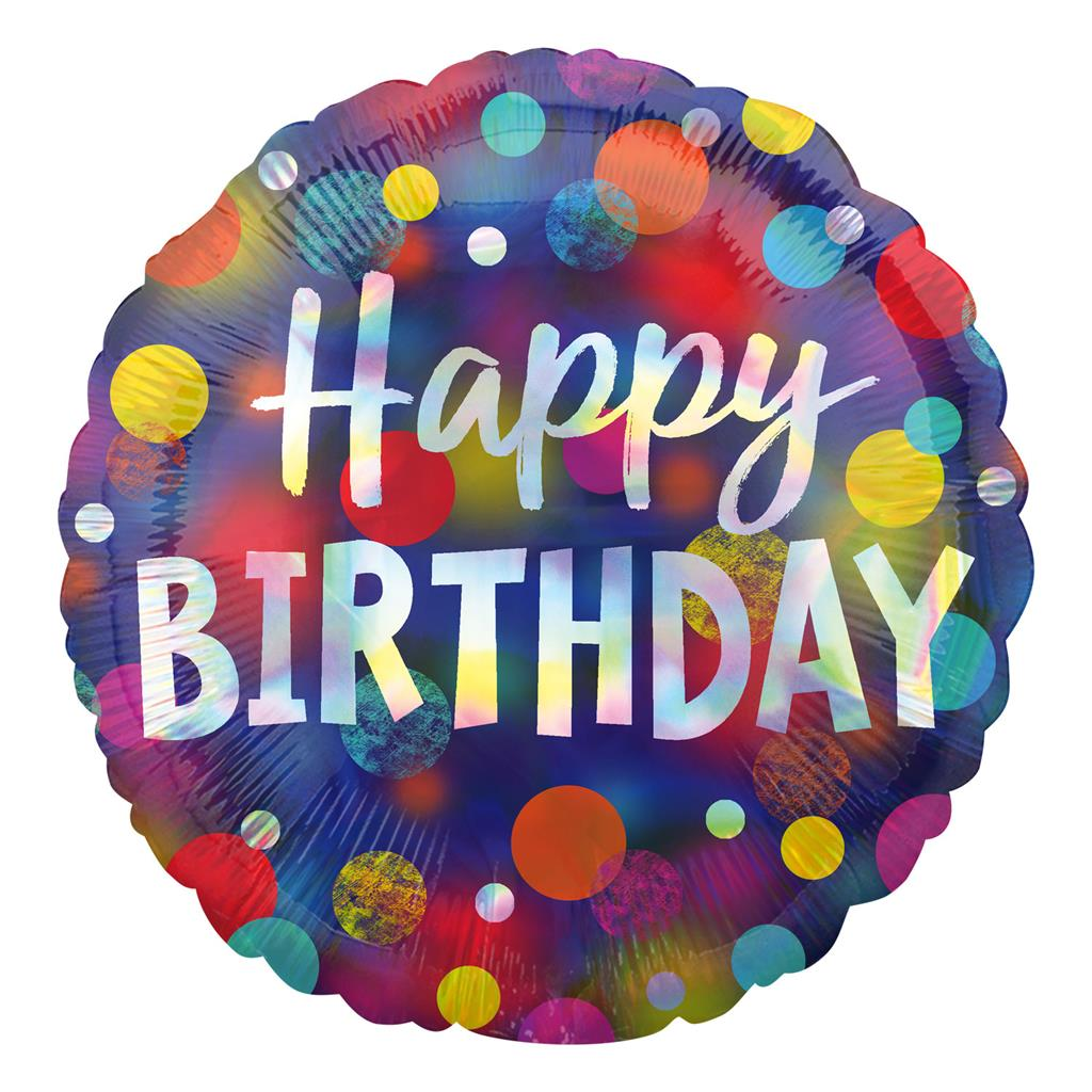 Anagram Iridescent Dots 18" Foil Balloon