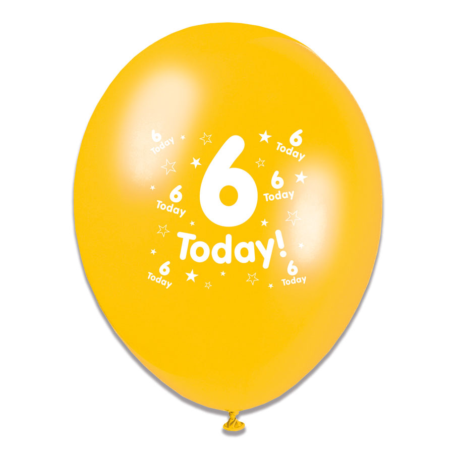 Tiger Feet Age 6 Birthday 10" Balloons 6x8pk