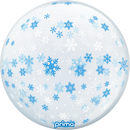 Foil Balloon 20" Blue & White Snowflakes Sphere