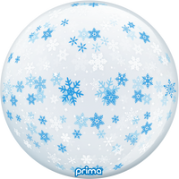 Foil Balloon 20" Blue & White Snowflakes Sphere
