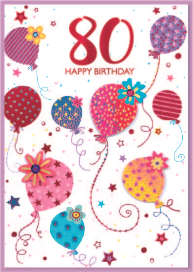Isabel's Garden 6 Pack Cards C50 Birthday Age 80