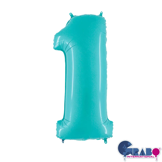 Grabo Foil Balloon Pastel Blue 26" Number 1