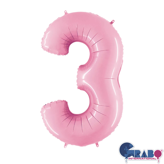 Grabo Foil Balloon Pastel Pink 26" Number 3