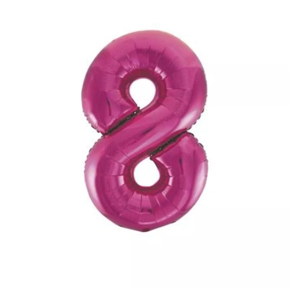 Unique Foil Balloon Pink Glitz 34" Number 8