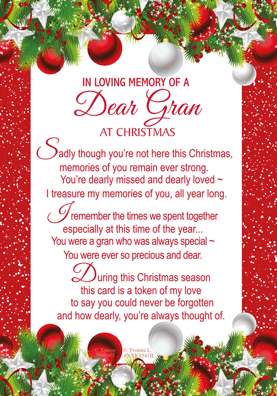 Xpress Yourself 6 Pack Memorial Cards Gran