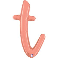 Grabo Foil Balloon Rose Gold Script 14" Letter T