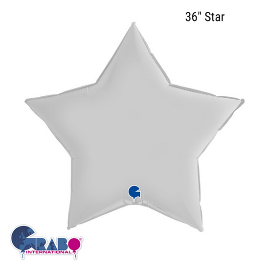 Grabo Foil Balloon Satin White Star 36"