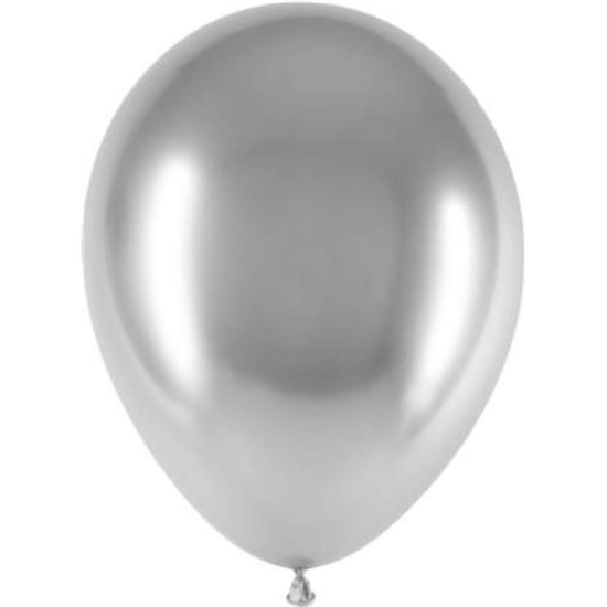 25 Latex Balloons 11" Decotex Pro Chromium Silver