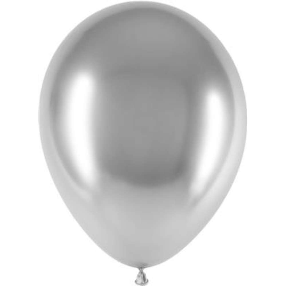 25 Latex Balloons 11" Decotex Pro Chromium Silver