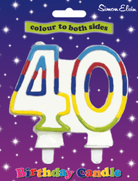 Simon Elvin Party Candle Age 40 Glitter