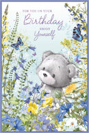 Simon Elvin C75 birthday open cards, set of 6, featuring colorful designs and cheerful messages for celebrating birthdays.