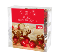 LED Lights Rudolph 15pce (Battery Operated)