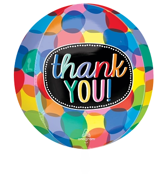 Anagram Foil Balloon Orbz Bubbly Thank You 16