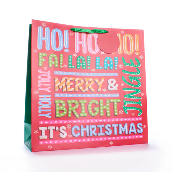 Gift Bag It's Christmas Giant Square 12pk