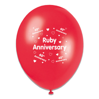 6 x 8pk Latex Balloons Your Ruby Anniversary
