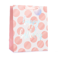 Gift Bag Birthday Pink Spots Extra Large 6pk