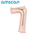 Anagram Foil Balloon Rose Gold 16" Number 7