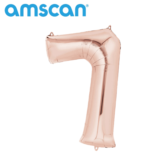Anagram Foil Balloon Rose Gold 16" Number 7