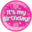 Oaktree Badge It's My Birthday Pink Jumbo 6