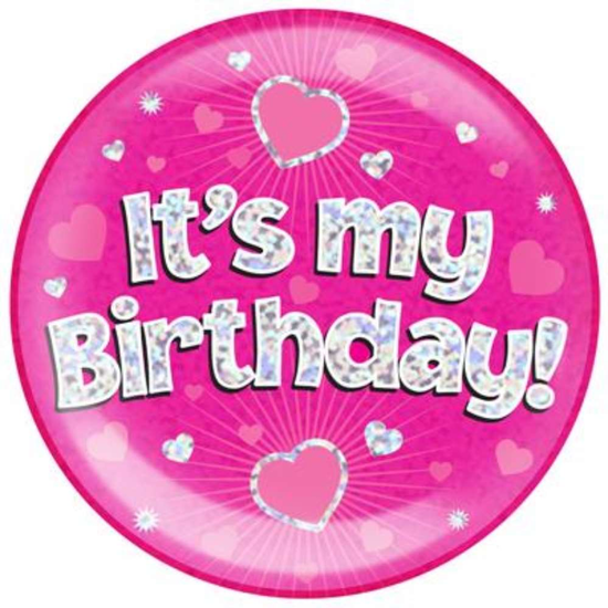 Oaktree Badge It's My Birthday Pink Jumbo 6