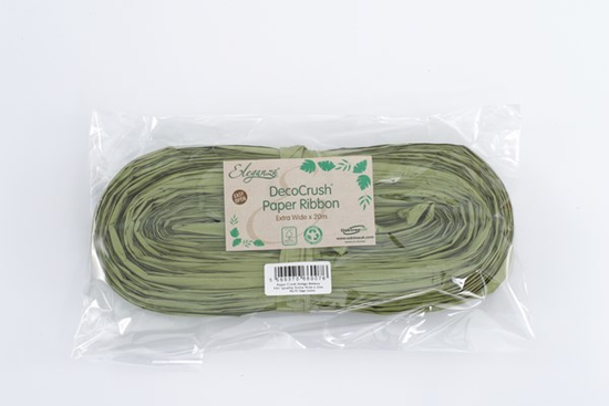Eleganza Decocrush Paper Ribbon Sage Green 20m