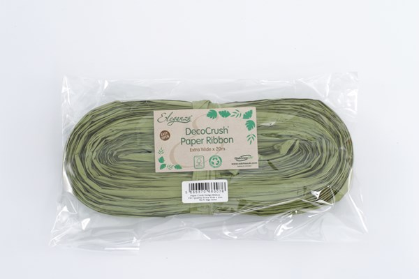 Eleganza Decocrush Paper Ribbon Sage Green 20m
