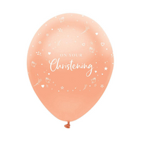 Christening Rose Gold 12" Latex Balloons 6pk