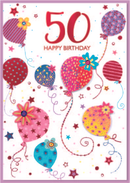 Isabel's Garden 6 Pack Cards C50 Birthday Age 50
