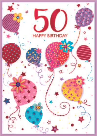 Isabel's Garden 6 Pack Cards C50 Birthday Age 50