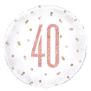 Unique Foil Balloon Rose Gold Glitz Age 40 18"