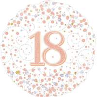Oaktree Sparkling Fizz Age 18 Rose Gold 18" Foil