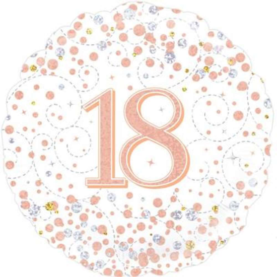 Oaktree Sparkling Fizz Age 18 Rose Gold 18" Foil