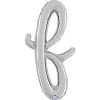 Grabo Foil Balloon Silver Script 14" Letter F