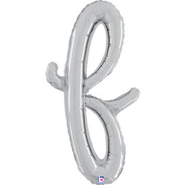 Grabo Foil Balloon Silver Script 14" Letter F