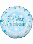 On Your Christening Blue 18" Foil Balloon