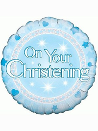 On Your Christening Blue 18" Foil Balloon