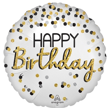 Anagram White, Gold & Silver 18" Foil Balloon