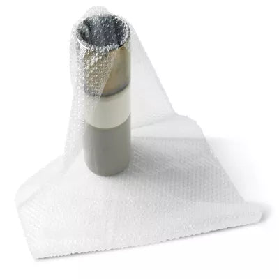 Jiffy bubble wrap roll 750mm wide by 100m long with air-filled bubbles for padding and protection during shipping and storage.