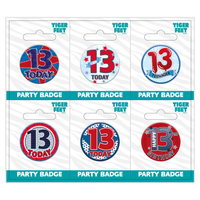 Small Badges Age 13 Male 6pk