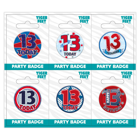 Small Badges Age 13 Male 6pk
