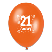 Tiger Feet Age 21 Birthday 10" Balloons 6x8pk