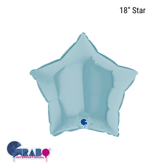 Grabo Foil Balloon Pastel Blue Star 18"