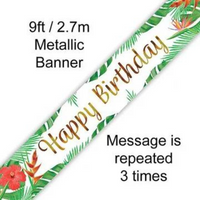 Oaktree Banner Happy Birthday Tropical 9ft