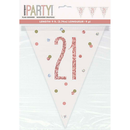 Unique Flag Banner Rose Gold Glitz Age 21 9ft