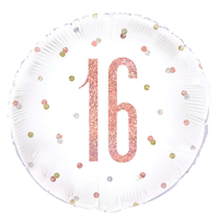 Unique Foil Balloon Rose Gold Glitz Age 16 18"